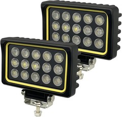 6″ LED Work Lights 150W 12000LM Flood Beam 12V/24V Yellow [2PCS]