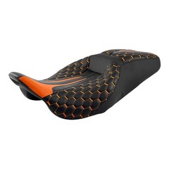 2-Up Rider Leather Seat w/ Backrest Pad For 14-23 Touring Road King Street Glide