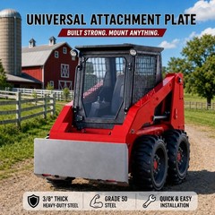 3/8″ Skid Steer Attachment Plate Universal Quick Attach Mount Plate for Tractors
