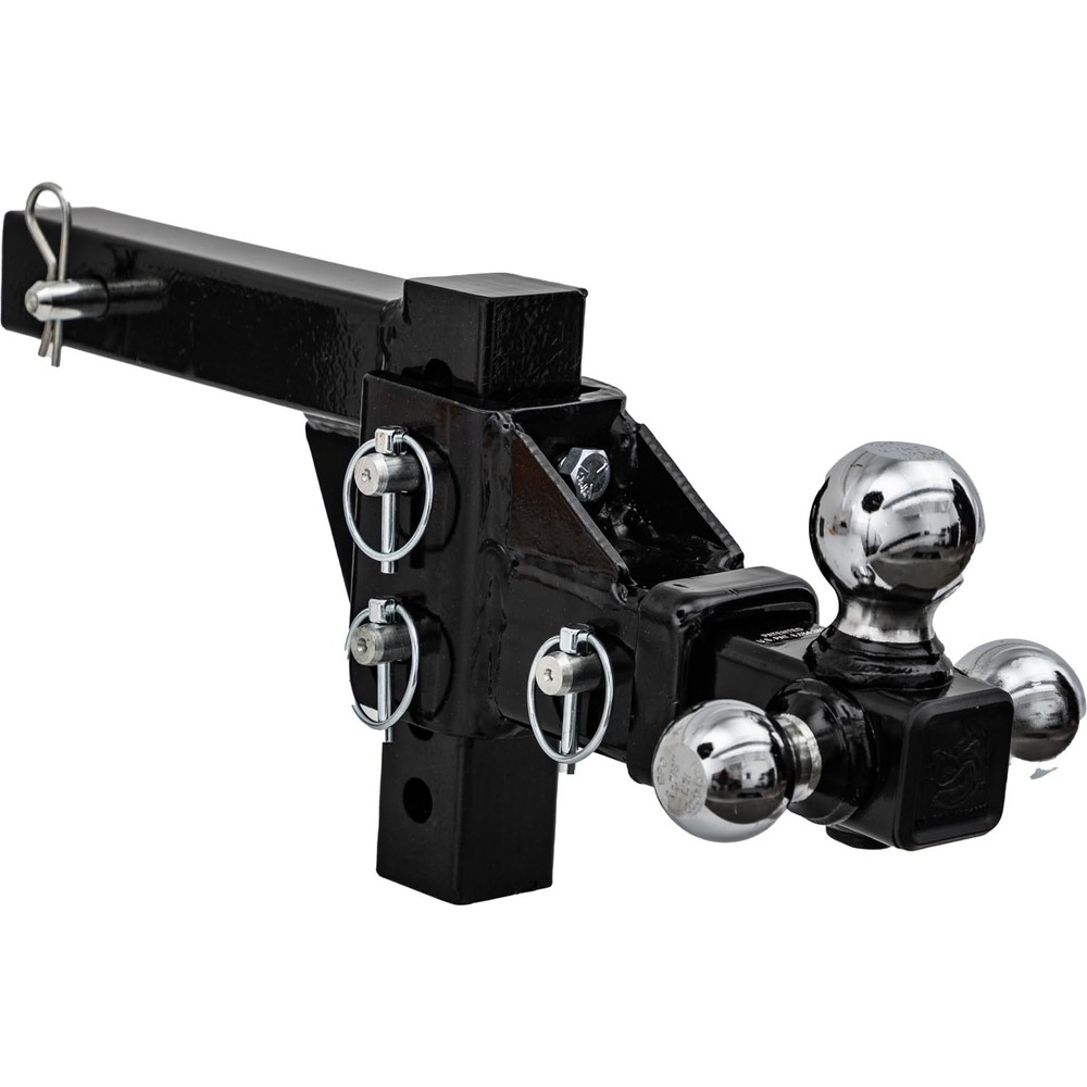 Buyers Products 1802225 Adjustable Tri-Ball Hitch Solid Shank – Chrome Bal