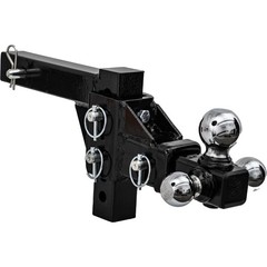 Buyers Products 1802225 Adjustable Tri-Ball Hitch Solid Shank – Chrome Bal