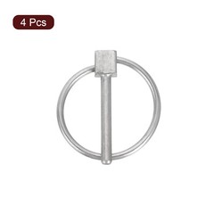 4Pcs 1/8″ x 1″ Linch Pin with Ring, Stainless Steel Round Linch Pins, Silver