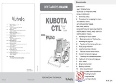 KUBOTA SKID STEER SVL75-3 MANUAL OWNER OPERATOR SERVICE REPAIR ENGINE PDF ON USB