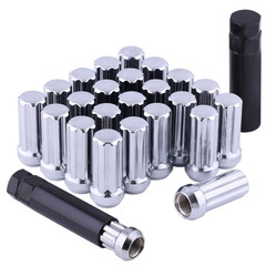 Chrome M14X1.5 Lug Nuts – 24Pc Set, 2″ Tall, Fit for Silverado, Suburban, Avalan