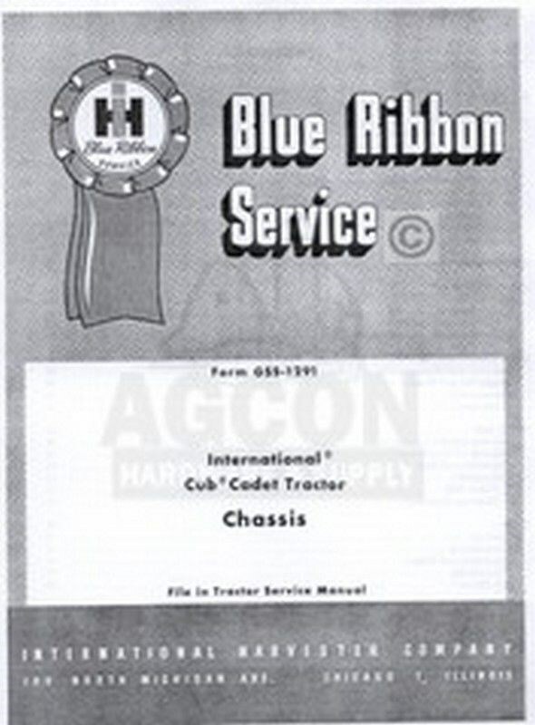 Cub Cadet Original 1961-1963 Chassis Service Manual IH