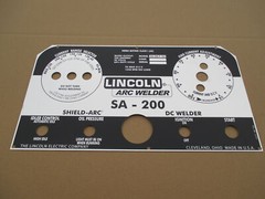 Lincoln Welder SA-200 BLACK FACE WELDER NAMEPLATE L5171