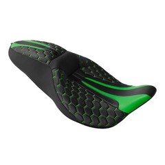 2-Up Seat Green Leather Electra Glide Classic Street Glide Road Glide 2009-2023