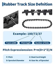 180*72mm Rubber Tracks Attachment For Mini Excavator AGT Kubota Cat HI Yanmar