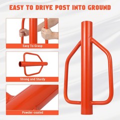 Garveetech 18Lb Fence Post Driver Handles 3 Diameter T Post Pounder Heavy Duty