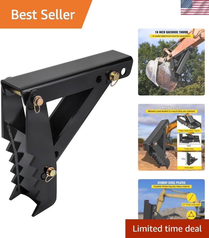 Professional Grade Bolt-On Backhoe Thumb – High Shear Strength Steel Design