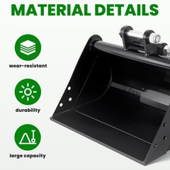 500mm No Tooth Flat Plain Grading Bucket Attachment for Mini Excavator Up To 2 T