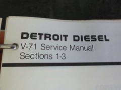 Detroit Diesel Series V- 71 Engine Service Manual Sections 1-3 only