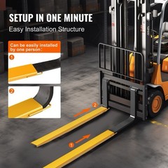 96″ Heavy Duty Steel Forklift Fork Extensions 4000LBS 4.5″ Width 1 Pair