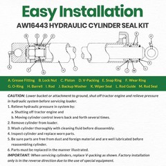 AW16443 Loader Hydraulic Lift Cylinder Seal Kit fit for John Deere 148 158 168