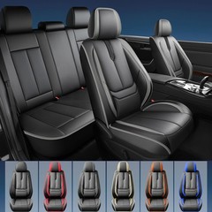 VW Taos 2022-2026 Car Seat Covers Waterproof Leather Airbag Compatible Set Black