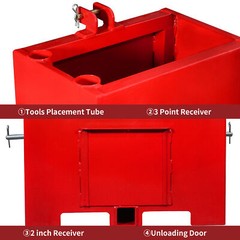3 Point Hitch Ballast Box W/ 2” Quick Hitch Receiver for 3 Point Cat 1 800LBS