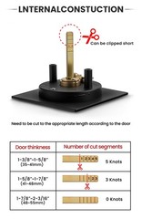 Goldenwarm Matte Black Square Pocket Door Lock Pocket Door Hardware For 2-1/8