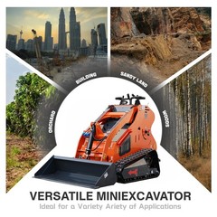 FREE SHIP 23HP Mini Skid Steer Loader Three-stage Pump with 3 Attachments