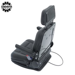 Suspension Tractor & Forklift Seat Armrest Safety Belt Black Adjustable Backrest