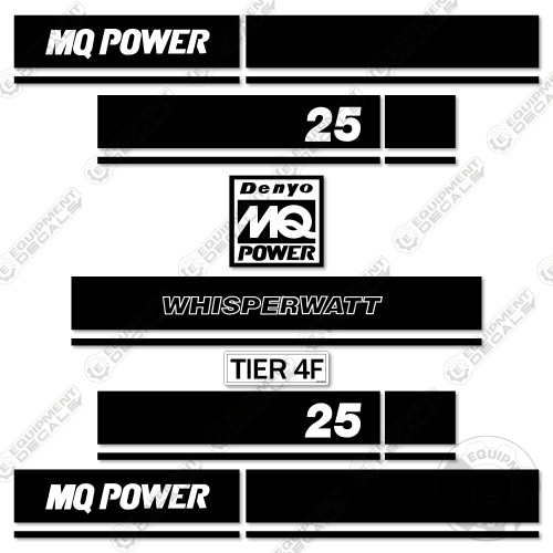 Fits MQ Power 25 Decal Kit Whisperwatt Generator – 7 YEAR OUTDOOR 3M VINYL!