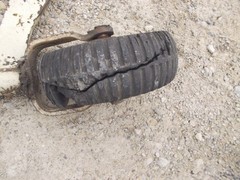IH International 3160U Belly Mower front guide DAMAGED wheel w/ mounting bracket