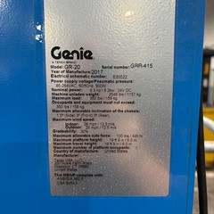 2017 Genie GR20 350lbs Capacity Used Vertical Mast Platform 306 Hrs