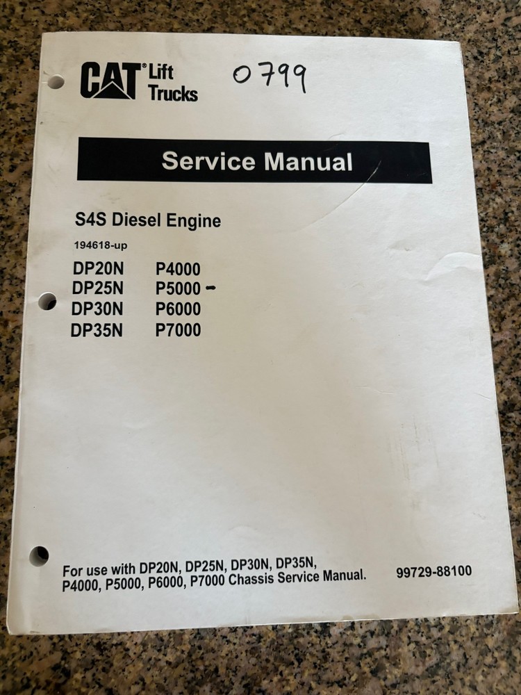 Caterpillar Lift Truck S4S Diesel Engine DP20,25,30,35N Service Manual 2008