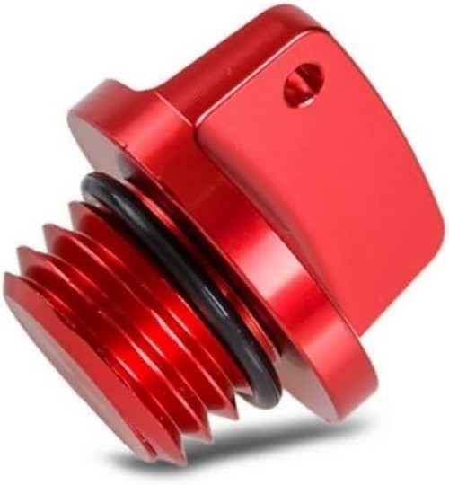Universal Motorcycle Engine Oil Filler Cap Screw Cover Plug Gray wi Color: Red
