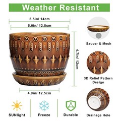 G EPGardening 5.5 Inch Plant Pot – Ceramic Planter for Indoor Outdoor Plants, Bo