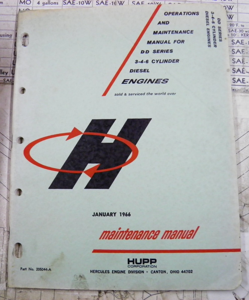 HERCULES DD SERIES OPERATION AND MAINTENANCE MANUAL