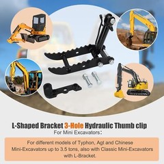 L-Shaped Bracket Hydraulic Thumb Clip For Mini Excavators Attachments 3-Holes