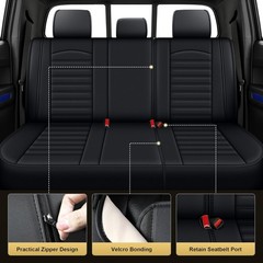 For Toyota Tacoma 2005-2023 Double Row Cab Truck Seat Covers Artificial Leather