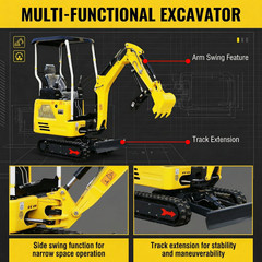 1.8 Ton Mini Excavator Kubota Diesel Engine Side Swing Quick Hitch Excavator