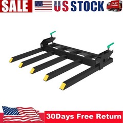 Heavy Duty Clamp-On Pallet & Debris Forks with 5 Tines 2500lbs Bolt-On Tooth Bar
