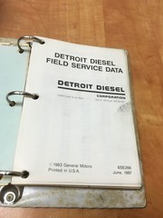 1987 Detroit Diesel Field Service Technical Data Manual Book, 6SE266