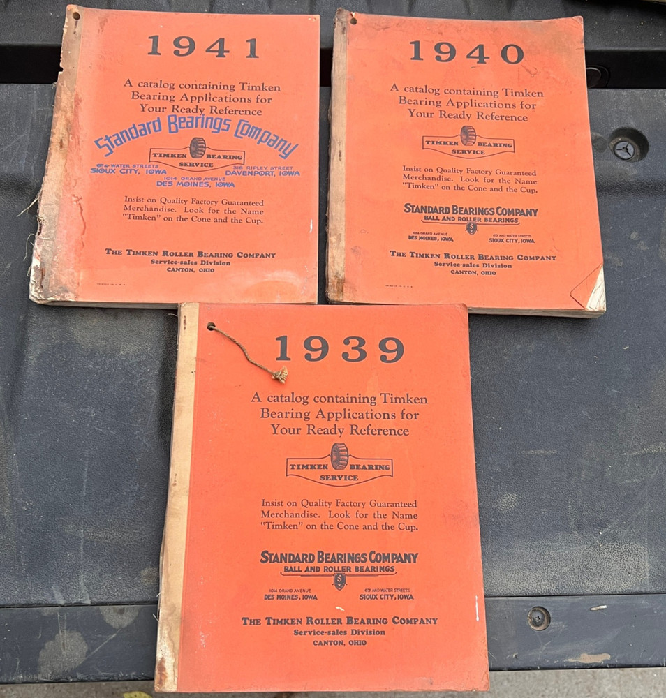 Lot 1939 1940 1941 Timken Roller Bearing Parts Catalog Car Truck Bus Originals