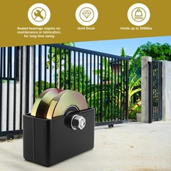 Soiiw 4″ V Groove Sliding Gate Rollers Wheel 2 4 inches x 1.75 inches, golden