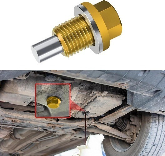 M14×1.5 Magnetic Oil Drain Plug, Transmission Oil Plug, Oil Pan Su Color: Gold