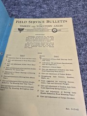 1942 Timken And Wisconsin Axles Field Service Bulletins Timken-Detroit Pure Doc