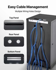 22U Network Cabinet Wall Mount, 23.6 in Depth, 300 lbs Max Load Capacity Server