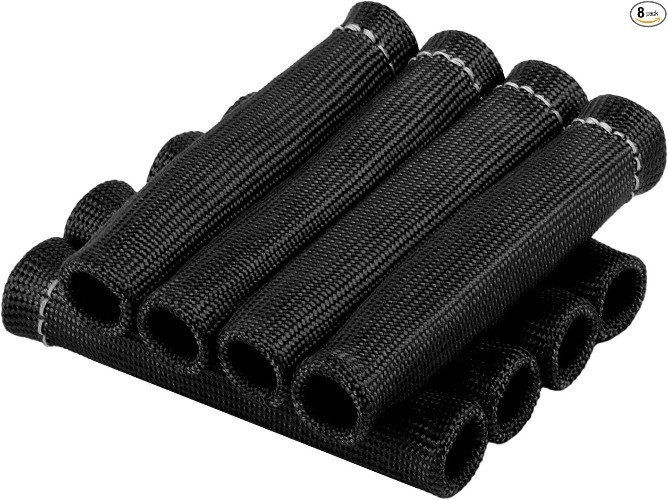 Spark Plug Wire Heat Shield, 8Pcs 2500° Spark Plug Boot, Spark Pl Color: Black