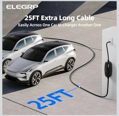 ELEGRP Level 1/2 EV Charger, 16 Amp, Portable J1772 Electric Car Charger, 25FT
