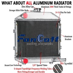 Fit Ford 1300 Model Compact Aluminum Tractor Radiator #SBA310100211 USA Fongoff.