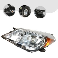 Toyota Yaris/Vitz 2012-2014 Driver Halogen Headlight Black Clear Lens