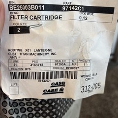 CNH Original Parts Filter Cartridge 97142C1 Two