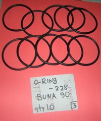 228 O-ring 2-1/4″ ID x 2-1/2″ OD x 1/8″ Buna 90 McMaster set of 8