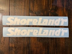 Shorelandr Boat Trailer Decals (Set of 2) White Or Black Shorelander 12″-36″