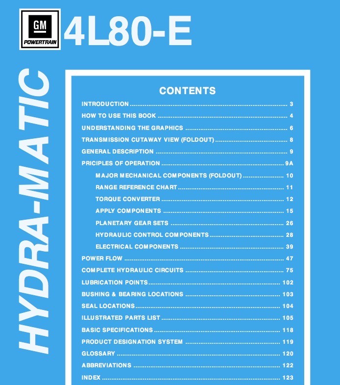 TRANSMISSION TECHNICIAN GUIDE MANUAL CDROM FOR GM CHEVY GMC 4L60E & 4L80E