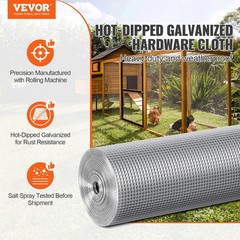 Hardware Cloth, 1/4 inch 36in x 100 ft 23 Gauge, Hot Dipped Galvanized Wire Mesh