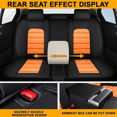 5 Seat Covers Full Deluxe for Impala 2000-2020 Black Orange
